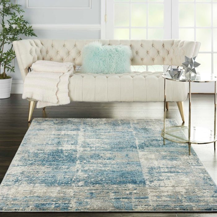 Solace SLA02 Ivory/Grey/Blue Rug - Baconco