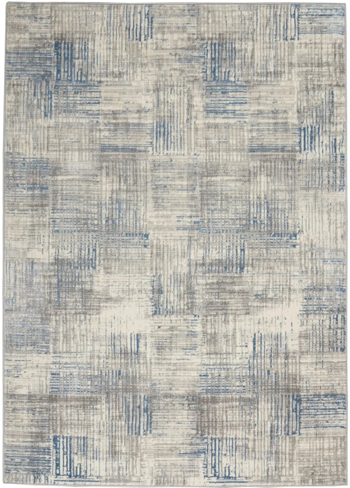 Solace SLA03 Ivory/Grey/Blue Rug - Baconco