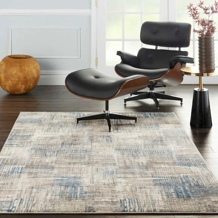 Solace SLA03 Ivory/Grey/Blue Rug - Baconco