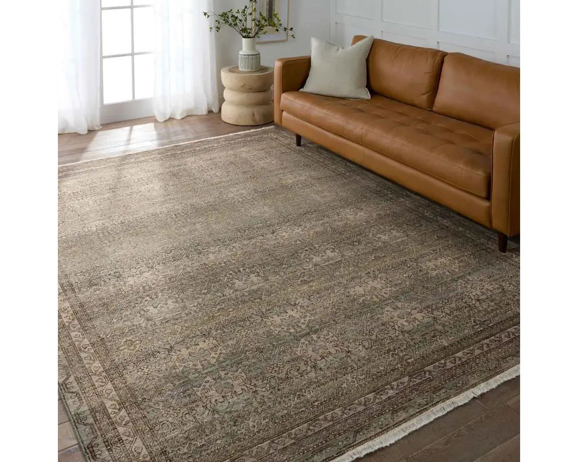 Someplace In Time SPT18 Brown/Green Rug - Baconco