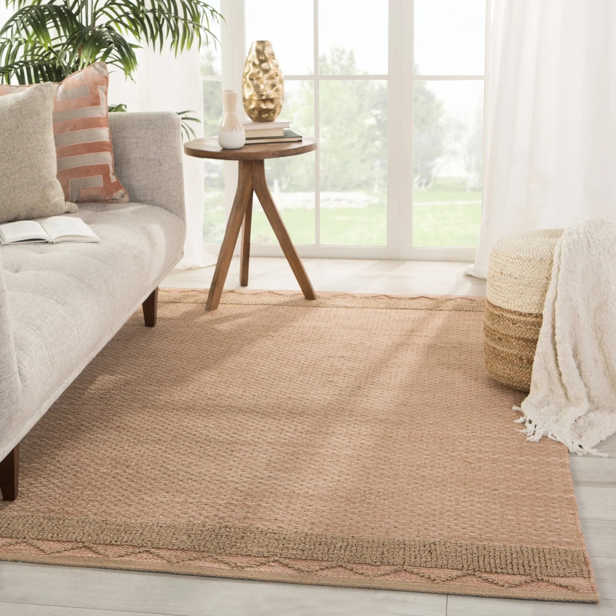 Somerset Som01 Curran Pink/Tan Rug - Baconco