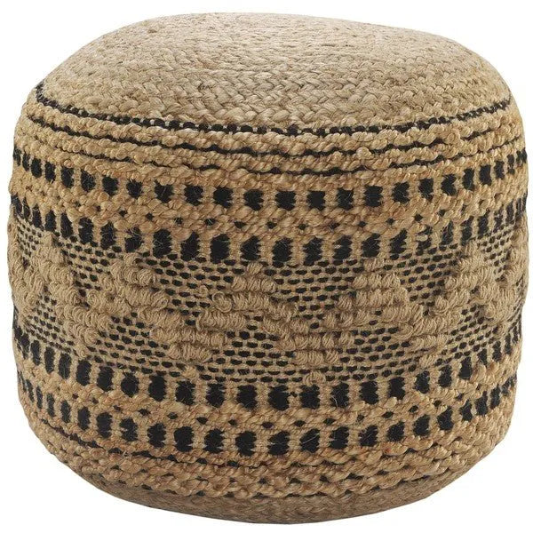 Spruce 34028NBK Natural/Black Pouf - Baconco