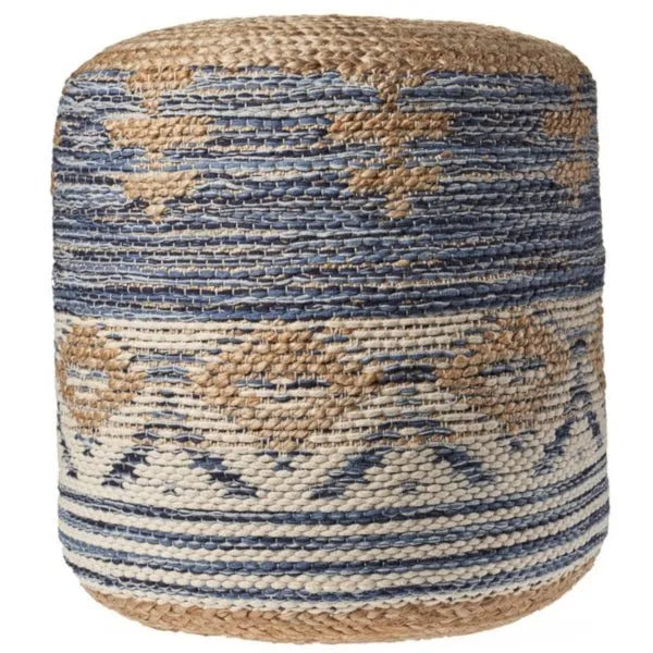 Spruce 99756NNV Natural Navy Pouf - Baconco