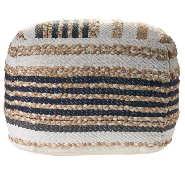 Spruce 99757NBK Natural/Black Pouf - Baconco