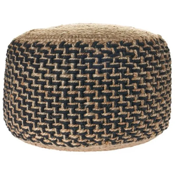 Spruce 99761NBK Natural/Black Pouf - Baconco