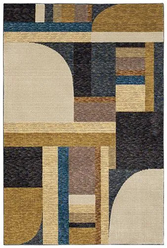 Strada Str01 Gold/Blue Rug - Baconco