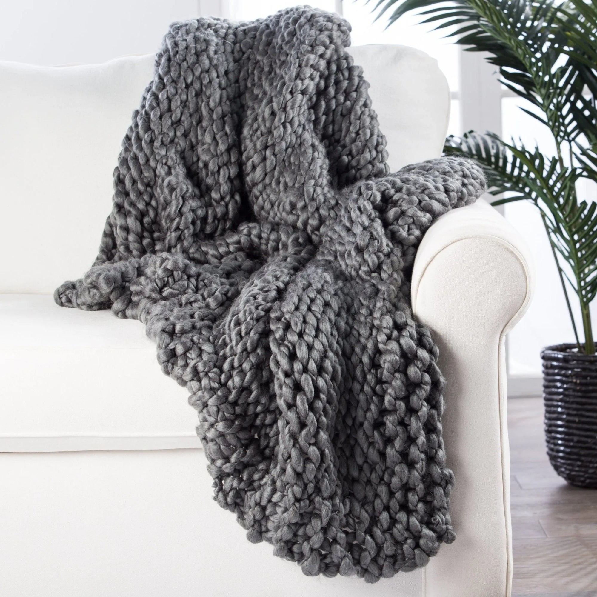 Sublime By Nikki Chu SBK08 Aya Gray Throw Blanket - Baconco