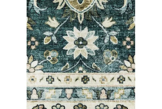 Sumter SUM08 Teal/Ivory Rug - Baconco