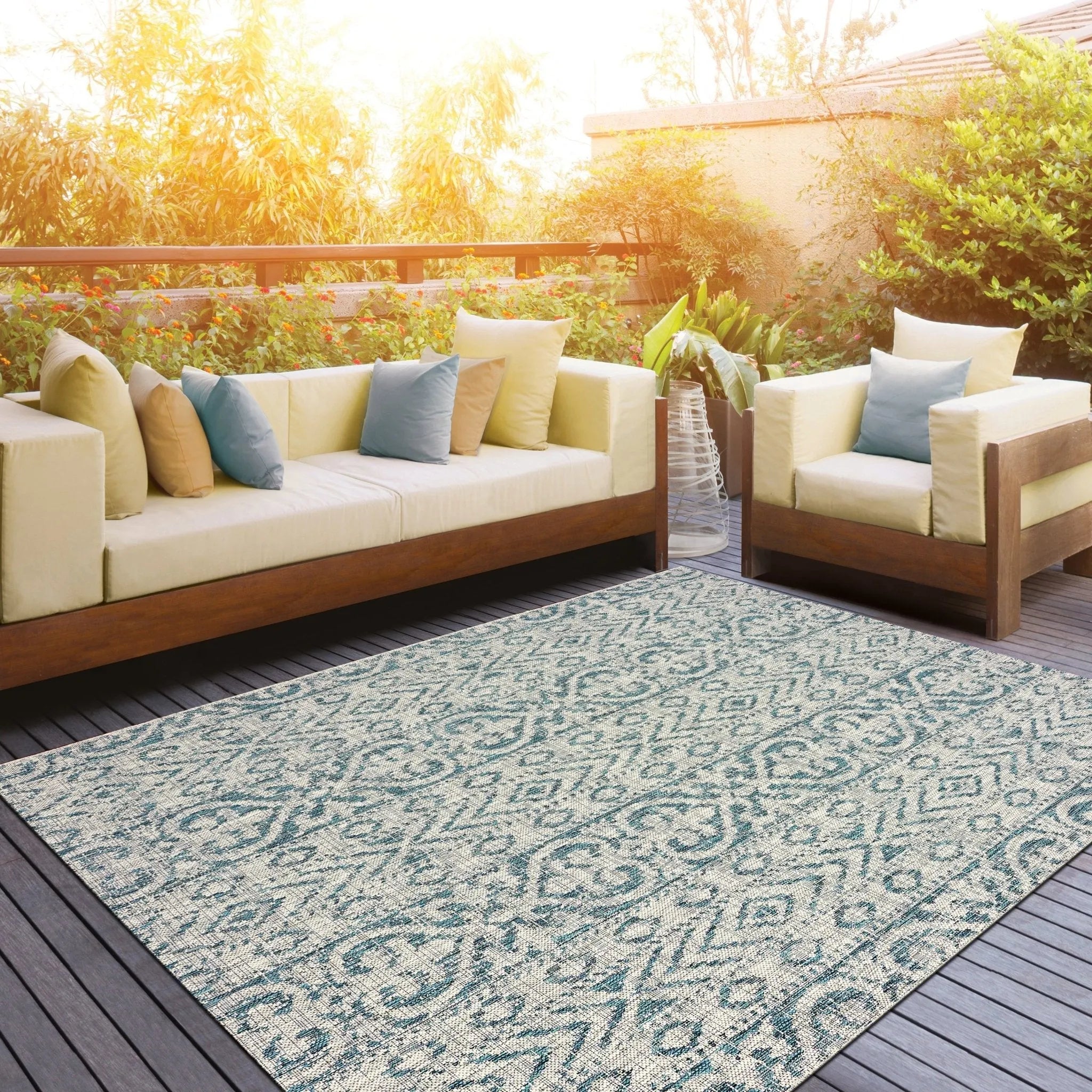 Sun Shower LR81242 Blue Green Rug - Baconco