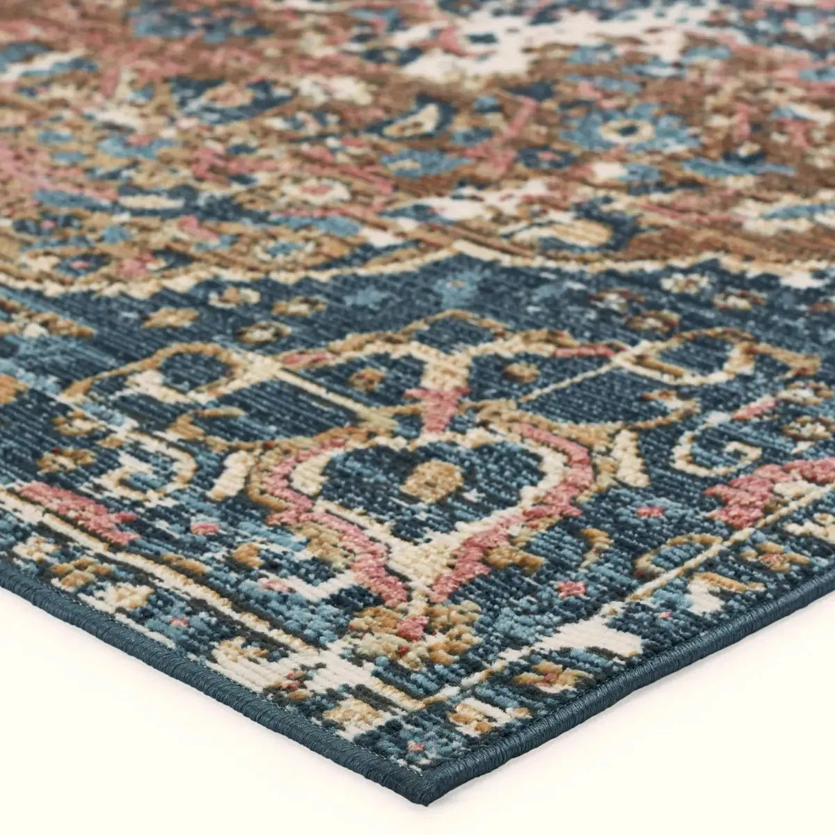 Swoon SWO15 Blue/Rust Rug - Baconco