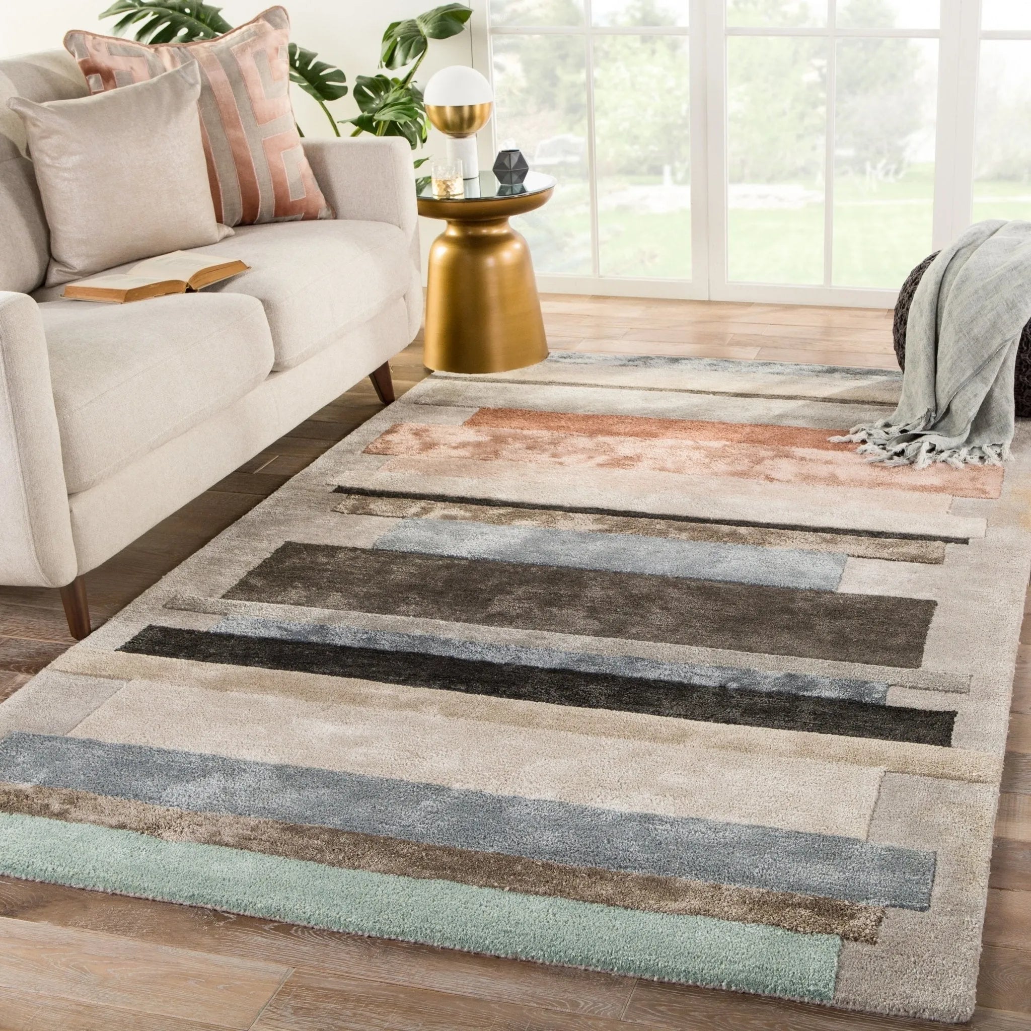 Syntax SYN03 Parallel Gray/Pink Rug - Baconco