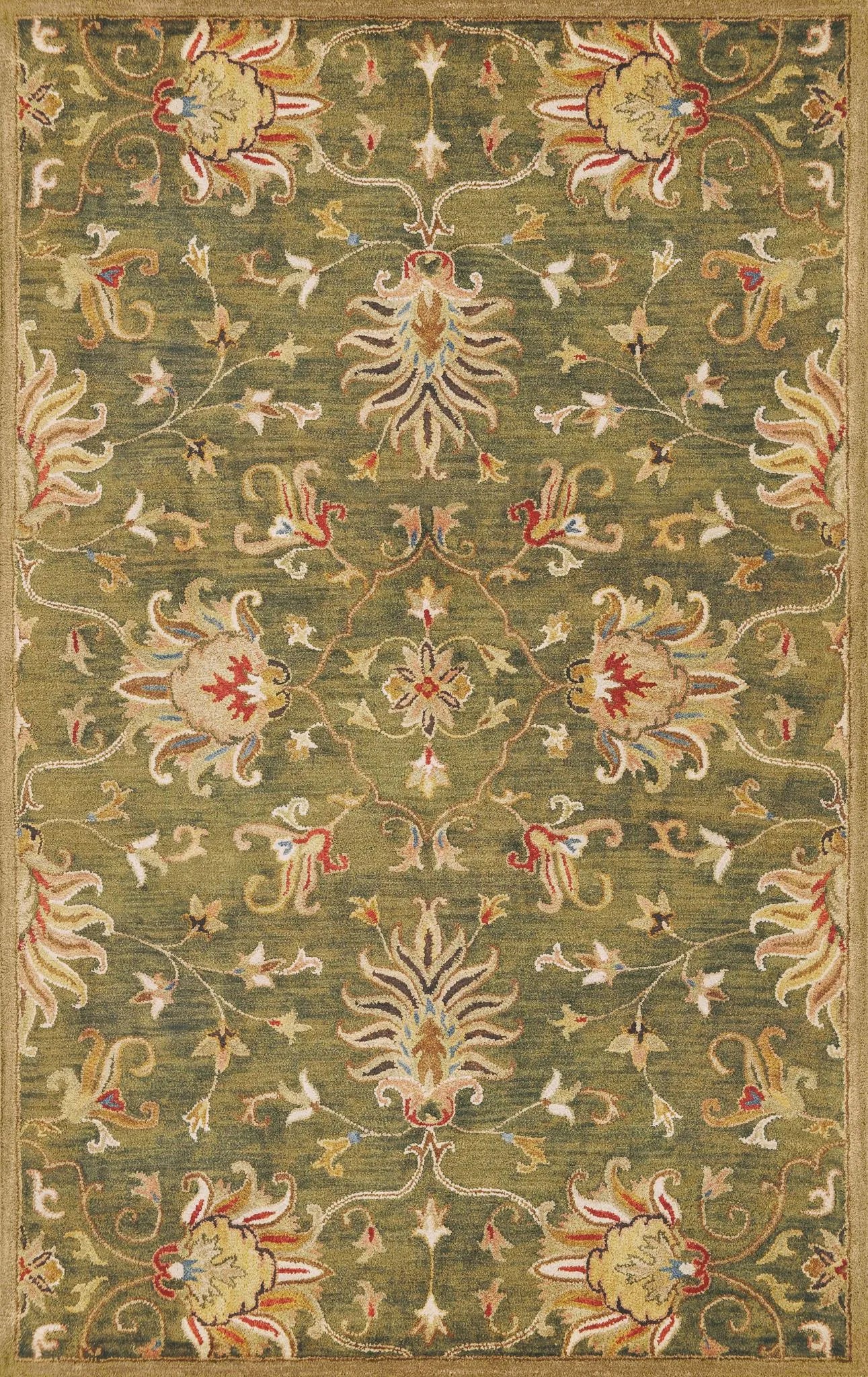 Syriana 6010 Emerald Green Agra Rug - Baconco