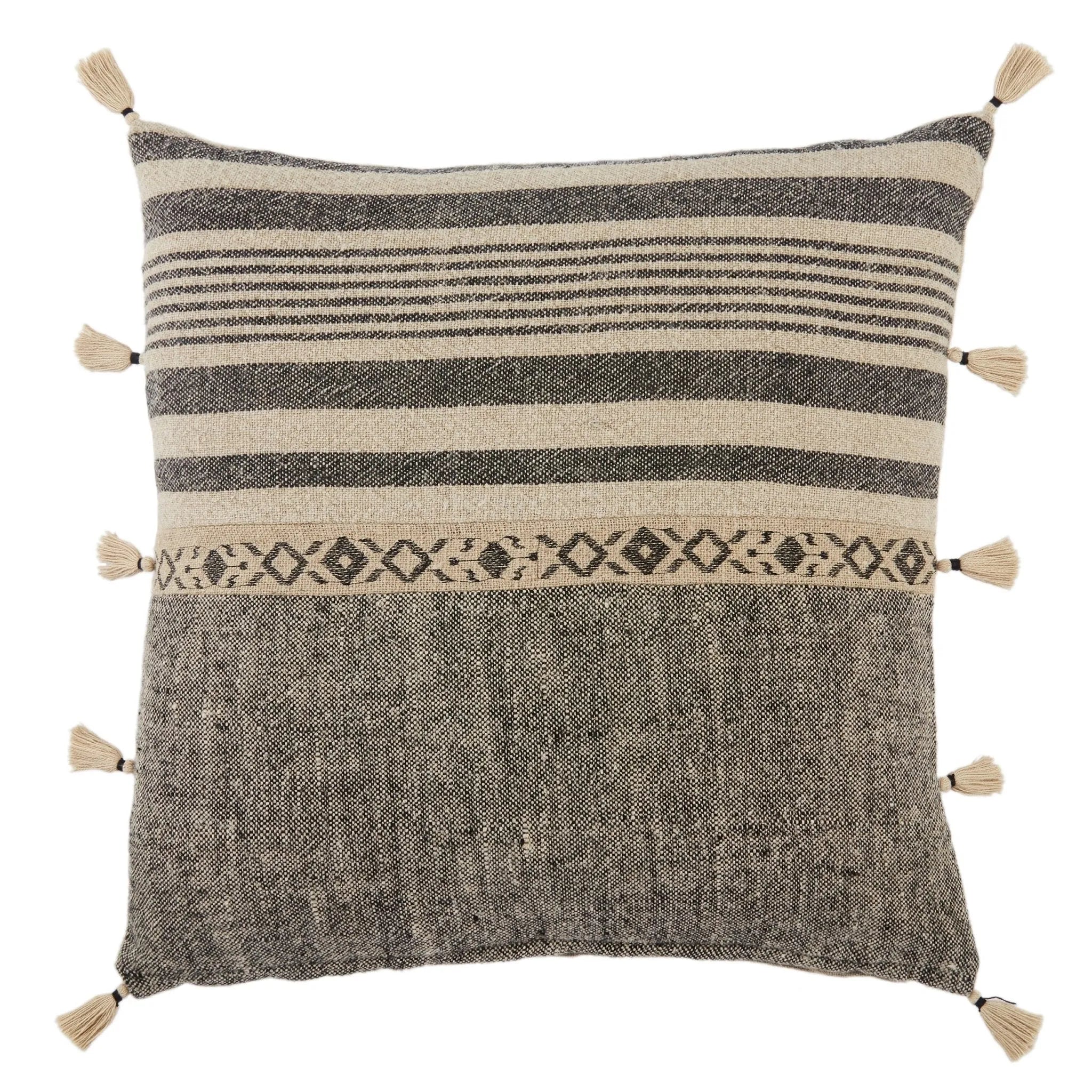 Taiga Tga04 Ikal Beige/Dark Gray Pillow - Baconco