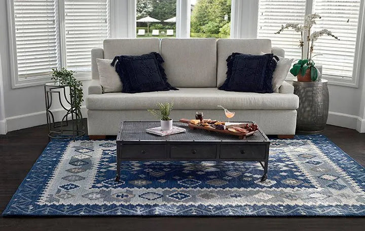 Tangier Tan-1 Blue Rug - Baconco