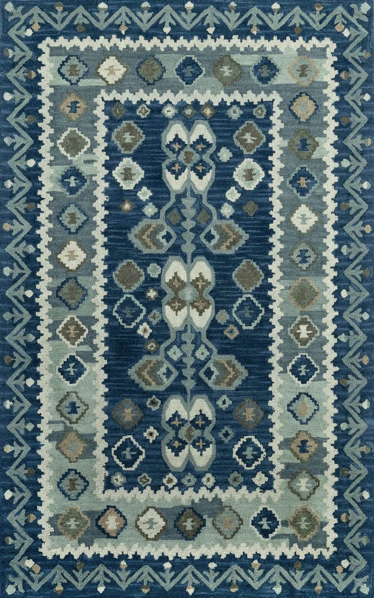 Tangier Tan-1 Blue Rug - Baconco