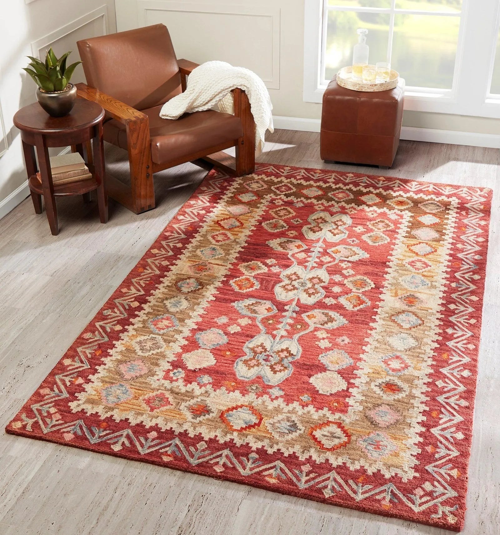 Tangier TAN 1 Red Rug - Baconco