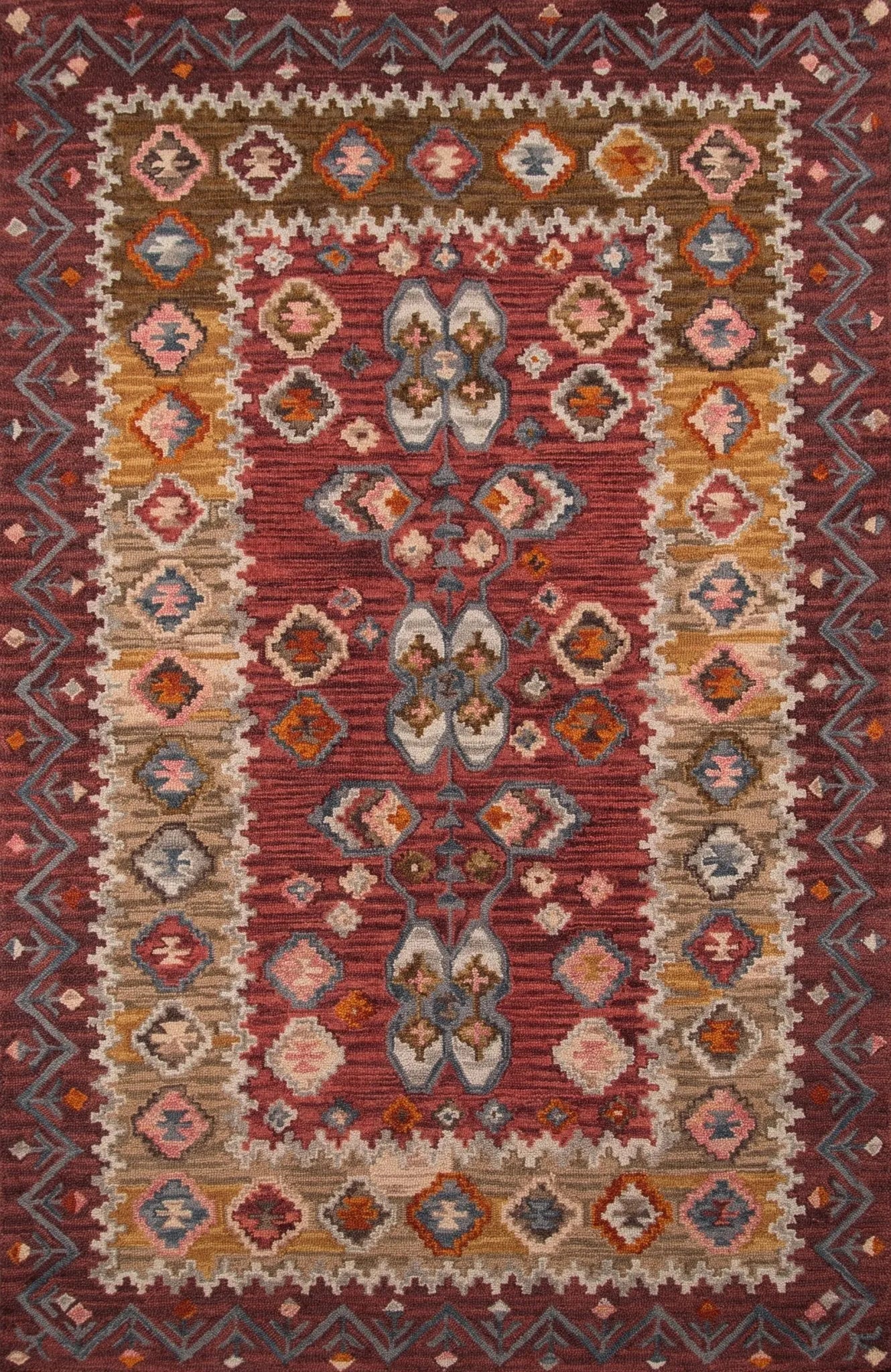 Tangier TAN 1 Red Rug - Baconco