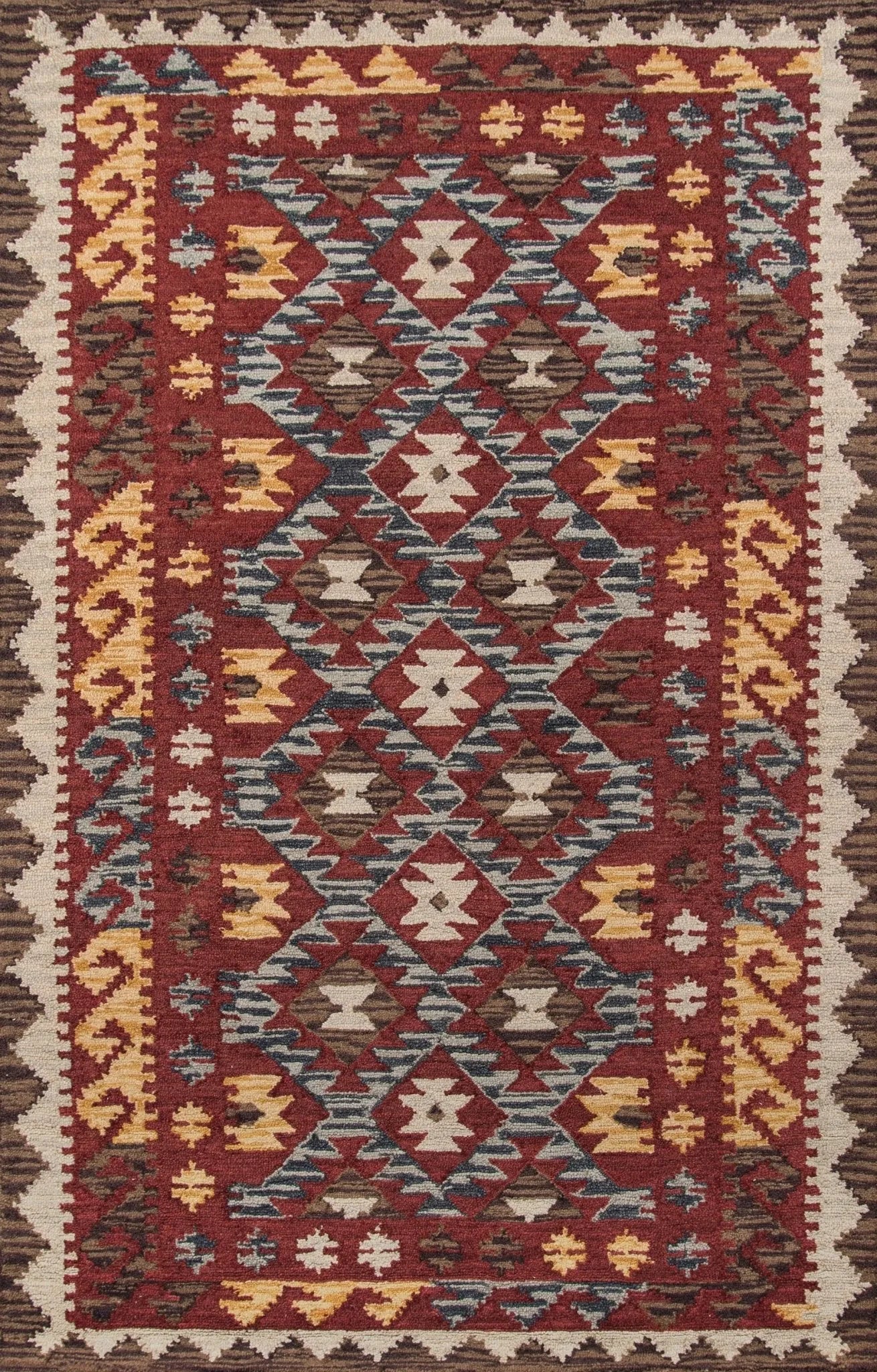 Tangier TAN 7 Red Rug - Baconco