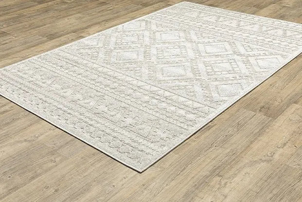 Tangier TAN01 White/Ivory Rug - Baconco