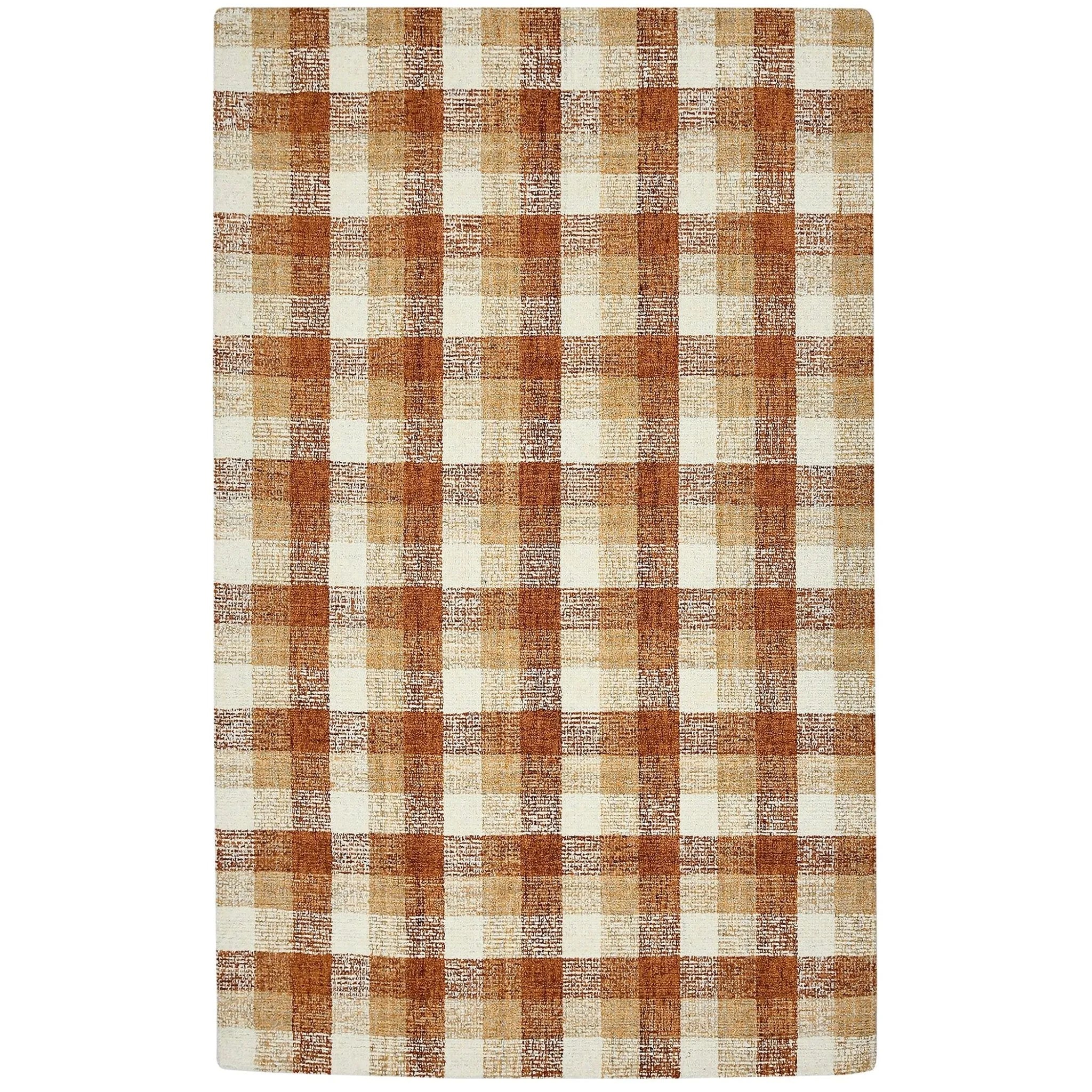 Tartan TRA-10 Orange Rug - Baconco