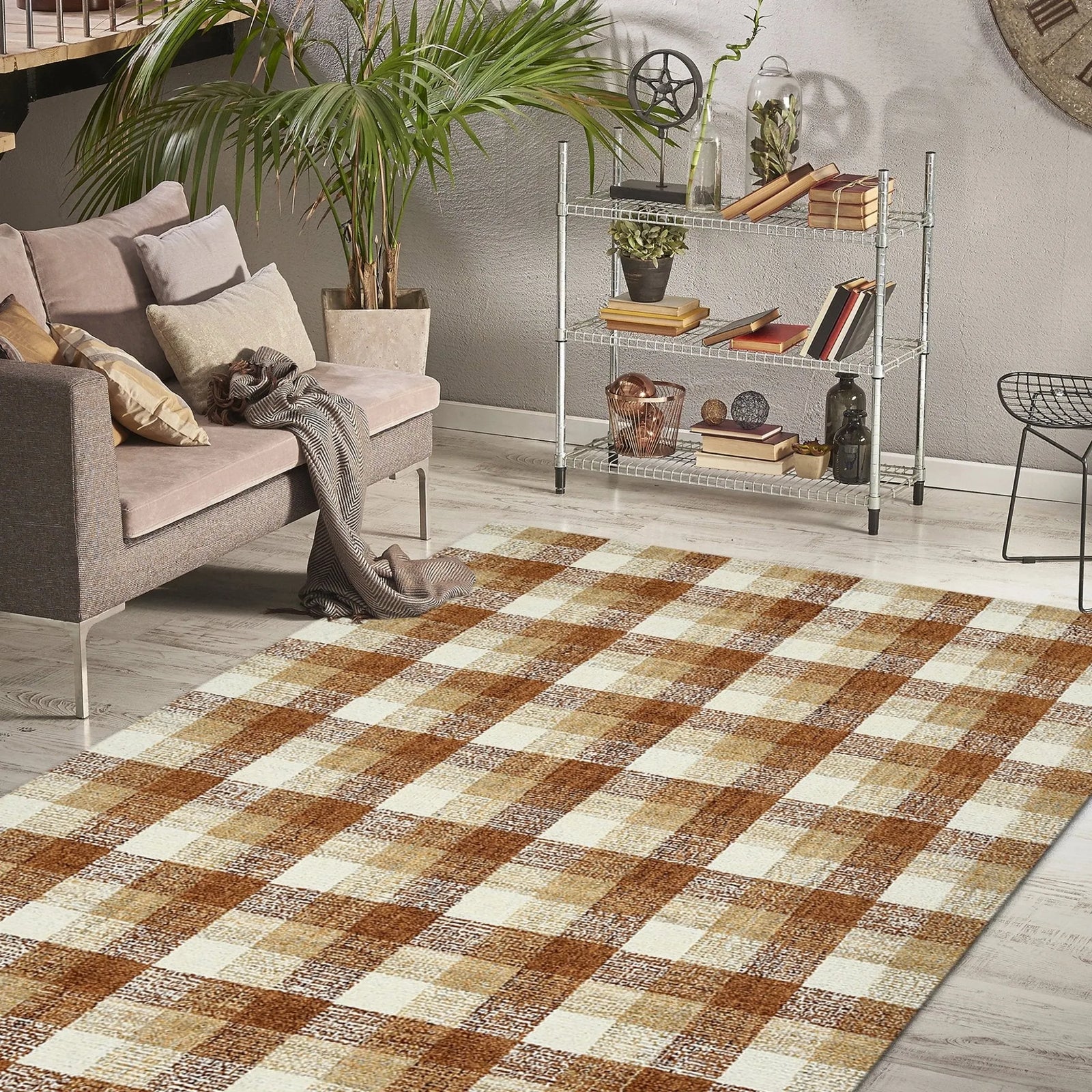 Tartan TRA-10 Orange Rug - Baconco