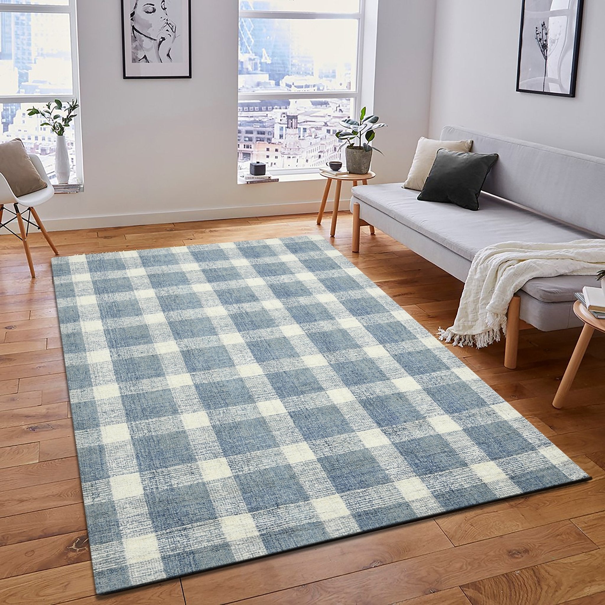 Tartan TRA-11 Blue Rug - Baconco