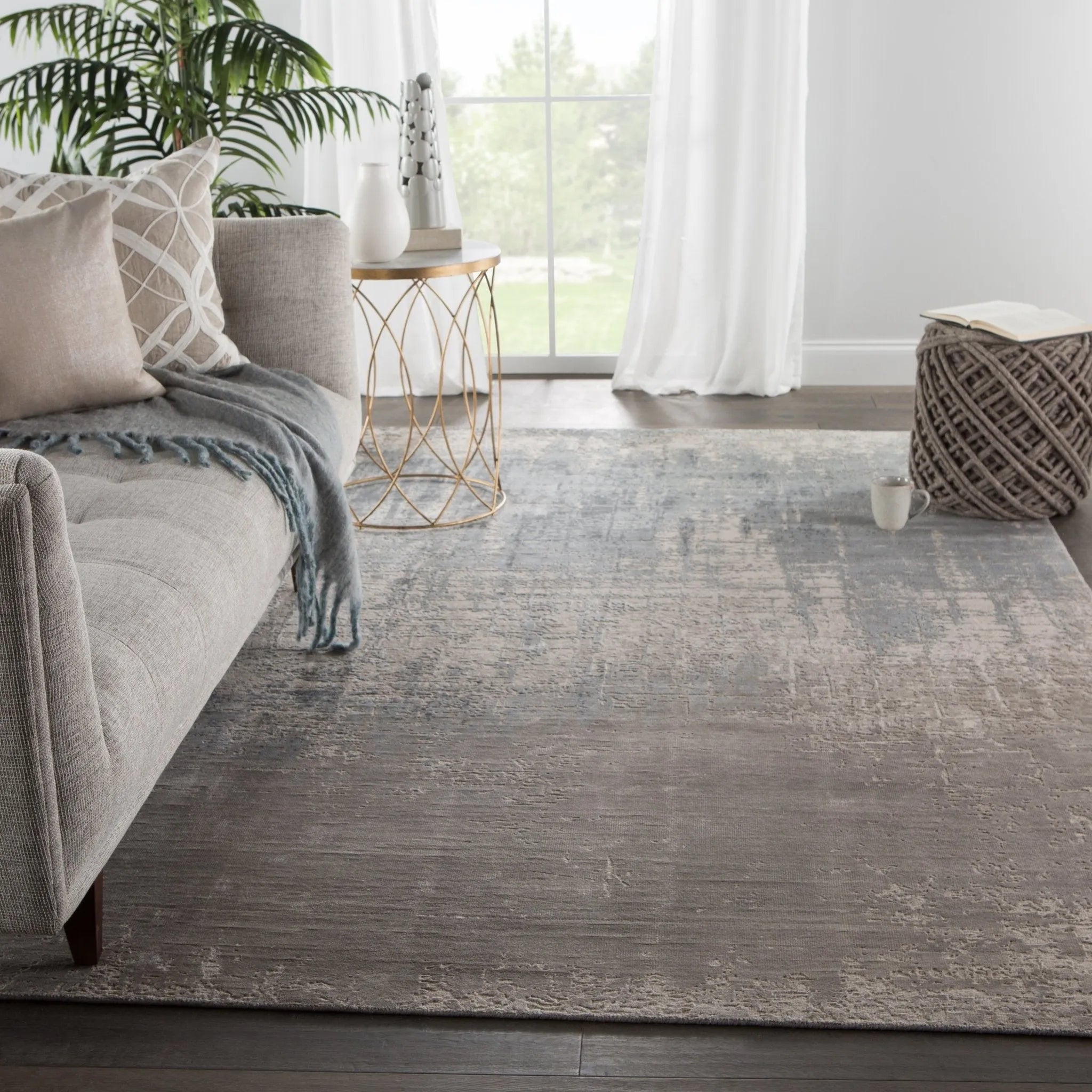 Tattvam by Kavi TVM01 Parvat Gray/Taupe Rug - Baconco