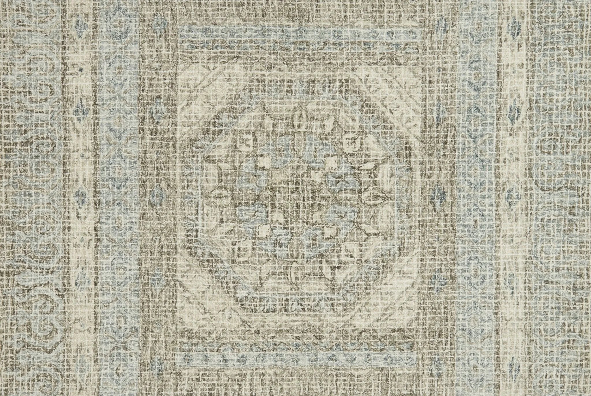 Tatum TW 02 Stone / Blue Rug - Baconco