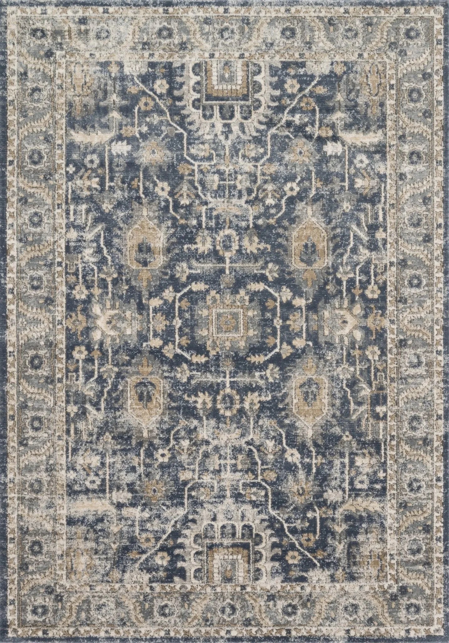 Teagan TEA-03 Denim/Pebble Rug - Baconco