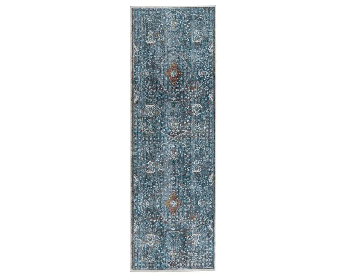 Terra TRR09 Blue/Orange Rug - Baconco