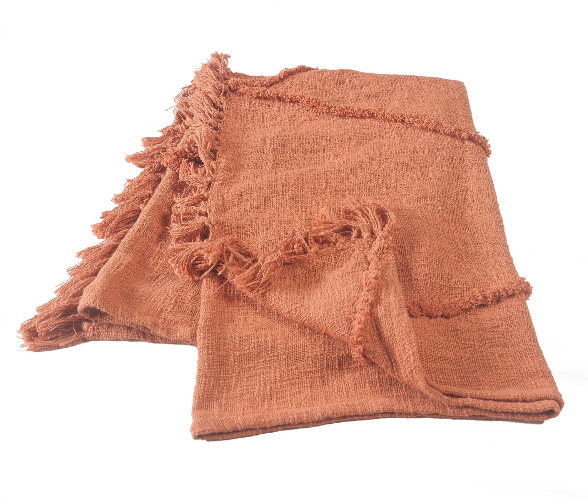 Terracotta Clay Tufted LR80177 Throw Blanket - Baconco