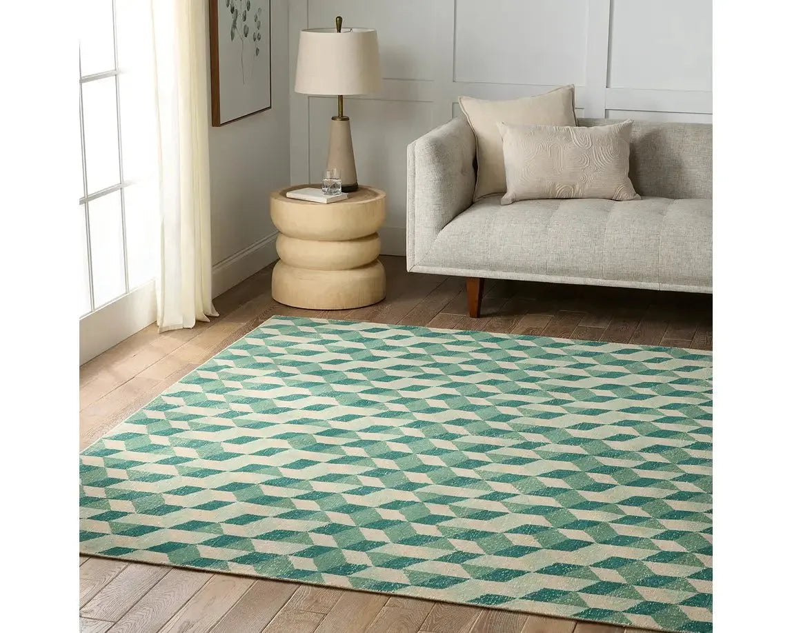 Tessera TSS04 Green/Cream Rug - Baconco