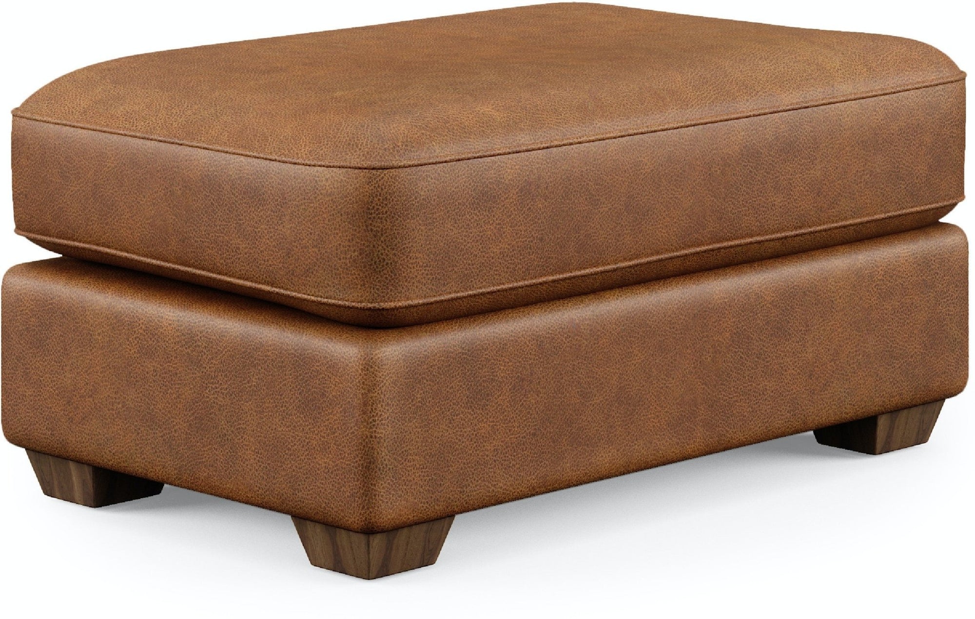 Thornton Custom Leather Cocktail Ottoman - Baconco