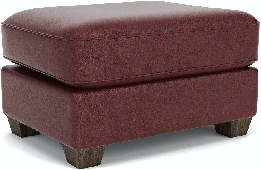 Thornton Custom Leather Ottoman - Baconco