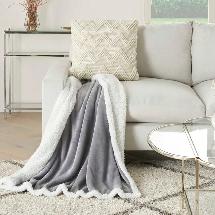 Throw Blankets SN102 Light Grey Throw Blanket - Baconco