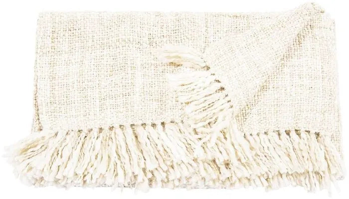 Throw T1123 Cream Throw Blanket - Baconco