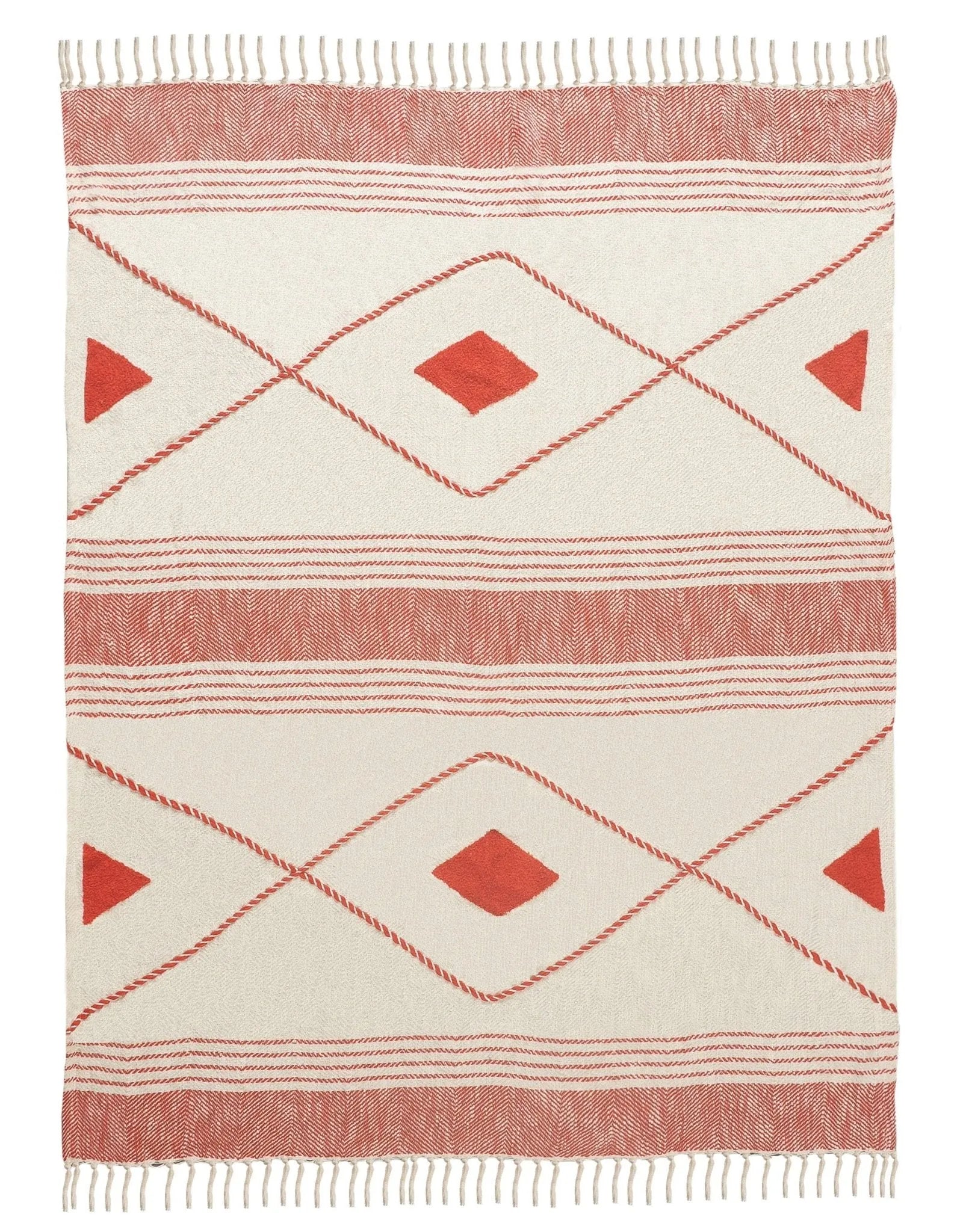 Throws Lr80186 Red/White Throw Blanket - Baconco