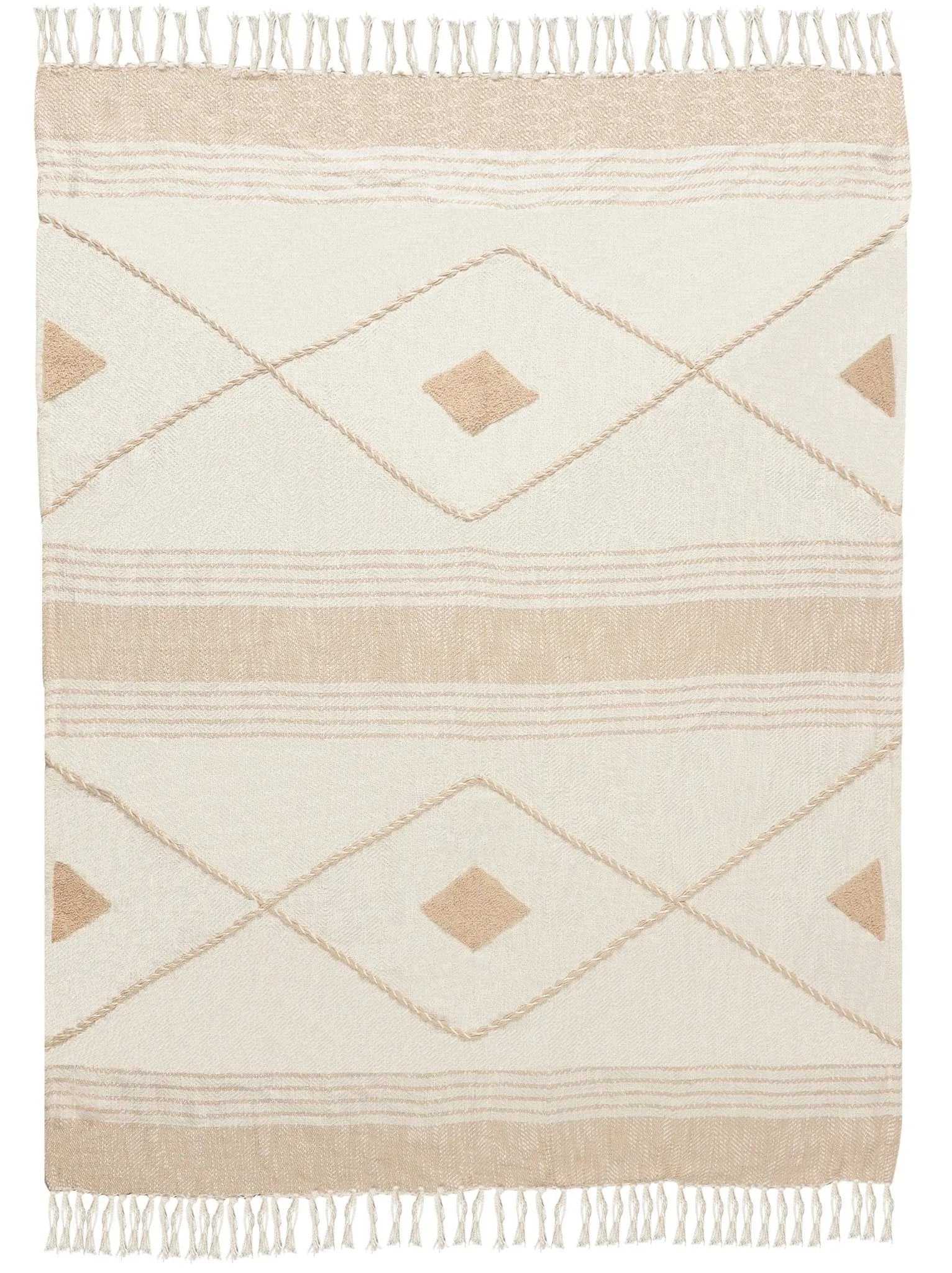 Throws Lr80188 Peach/White Throw Blanket - Baconco