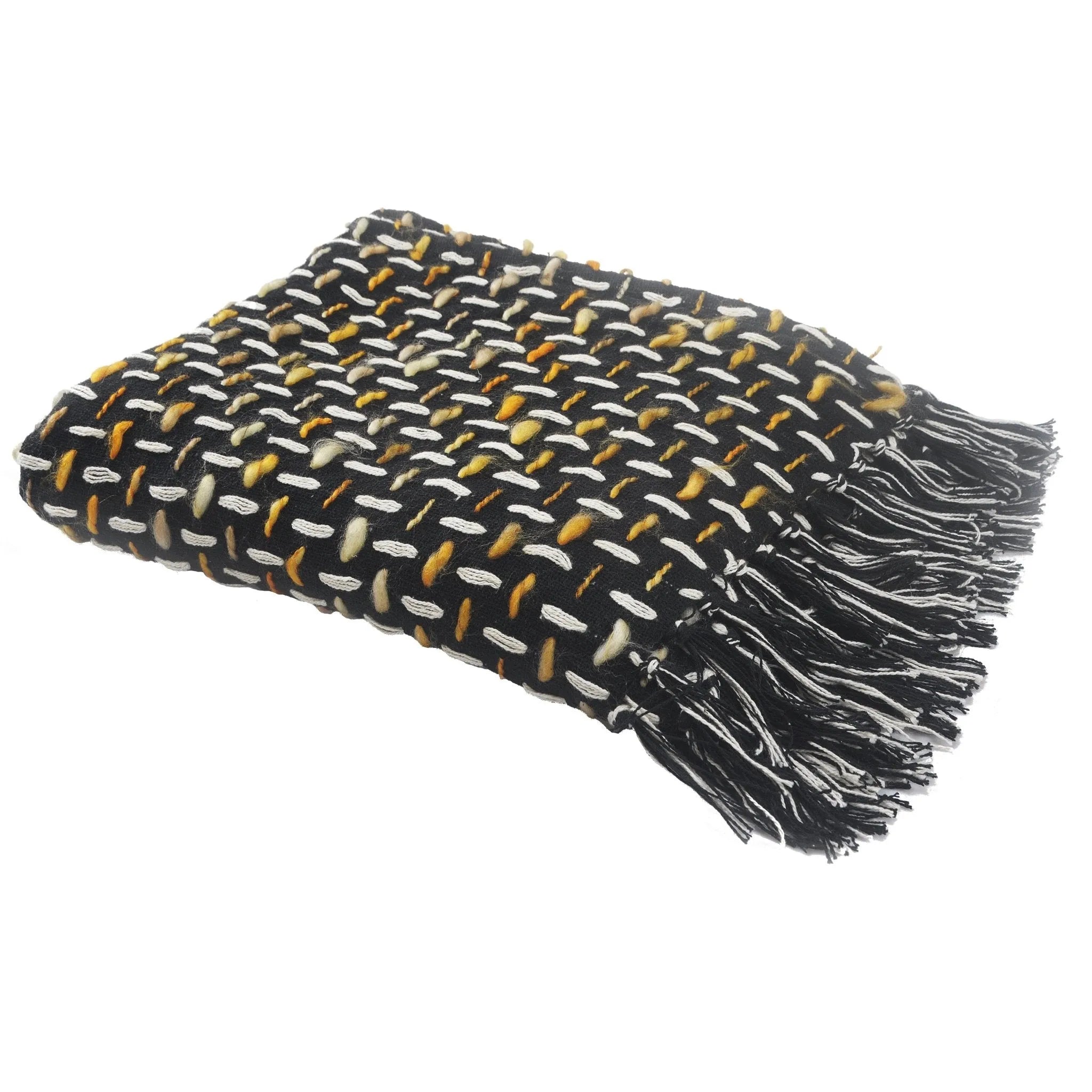 Throws Lr80189 Black/Gold Throw Blanket - Baconco