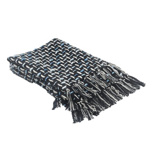 Throws Lr80190 Black/Blue Throw Blanket - Baconco