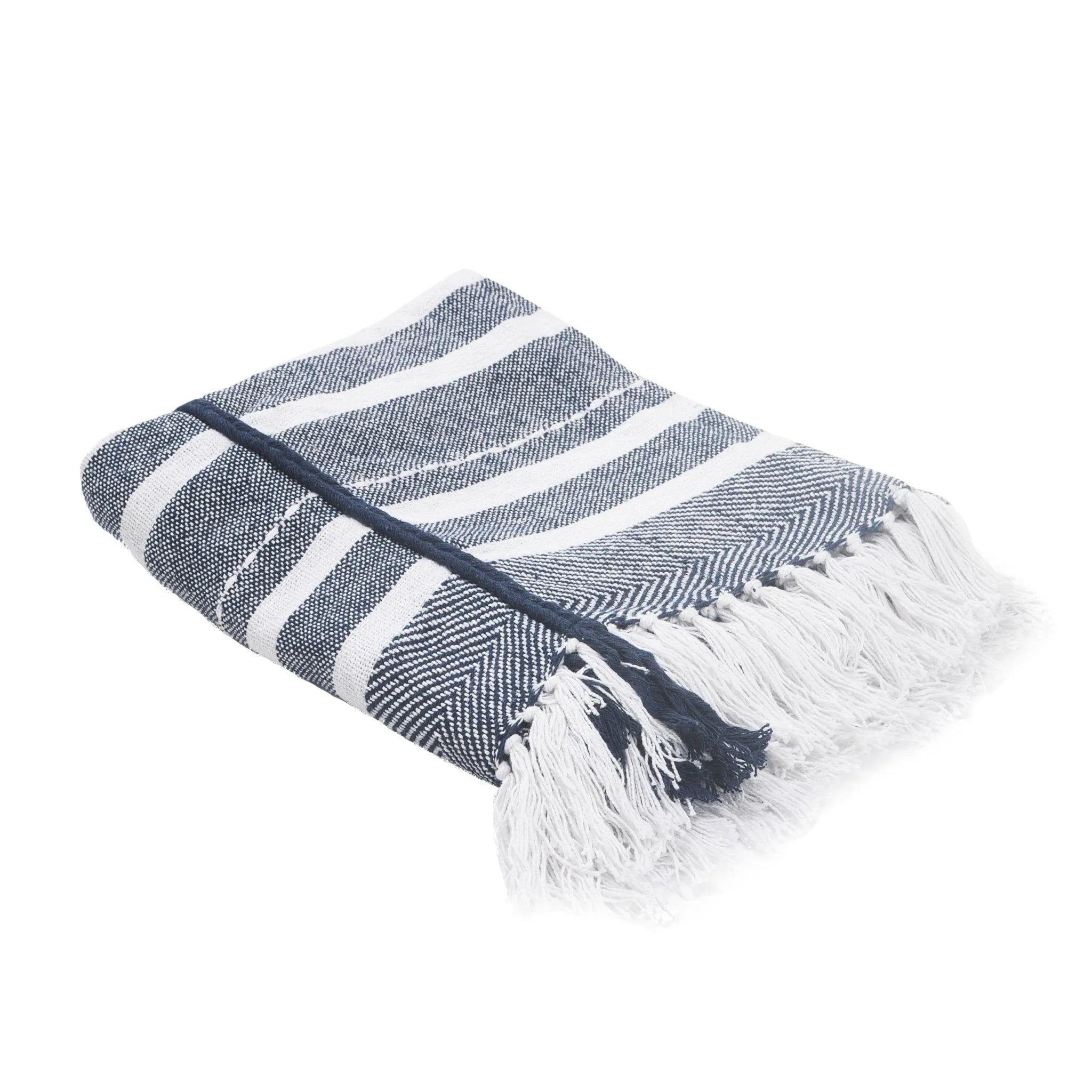 Throws Lr80191 Blue/White Throw Blanket - Baconco