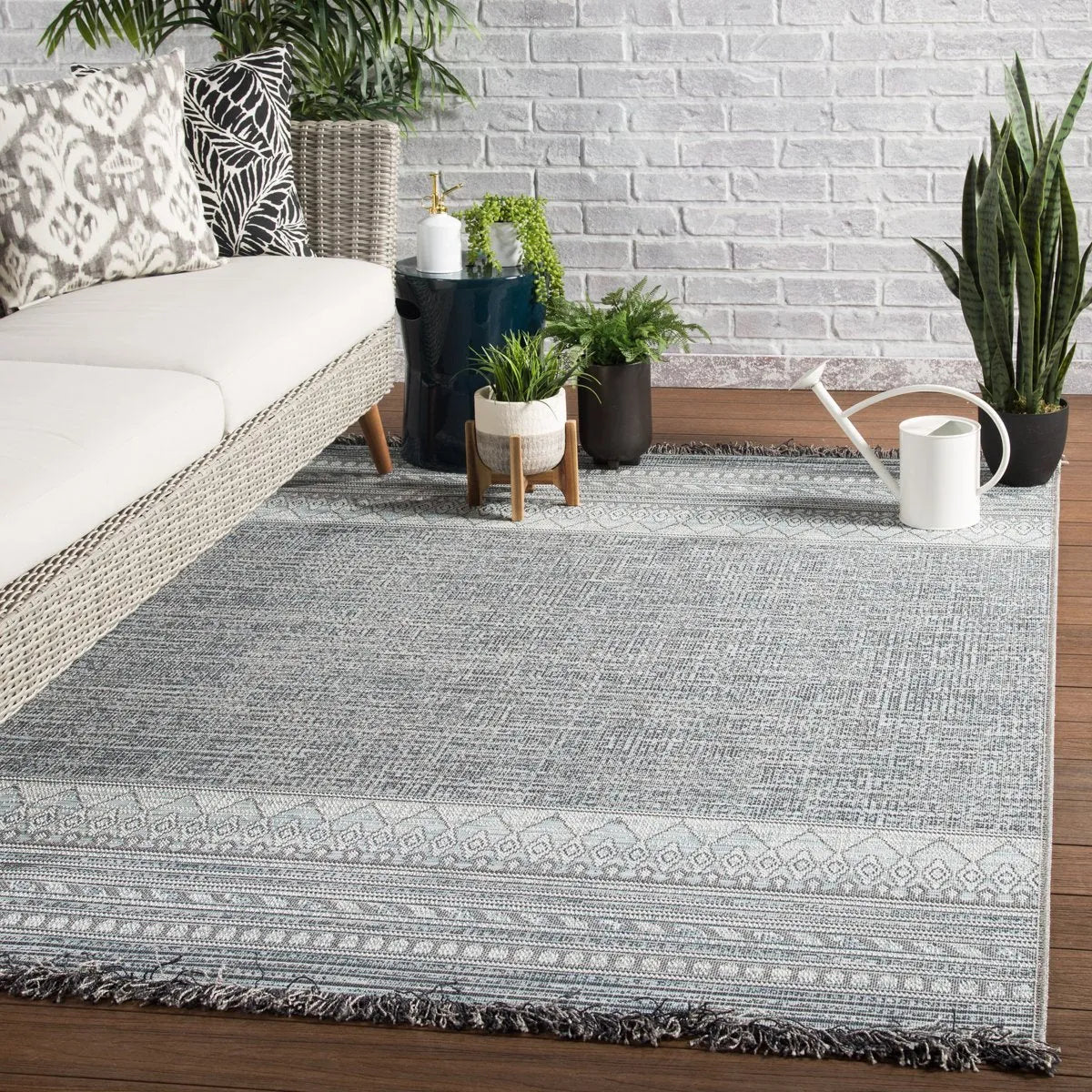 Tikal Tkl07 Rao Gray/Light Blue Rug - Baconco