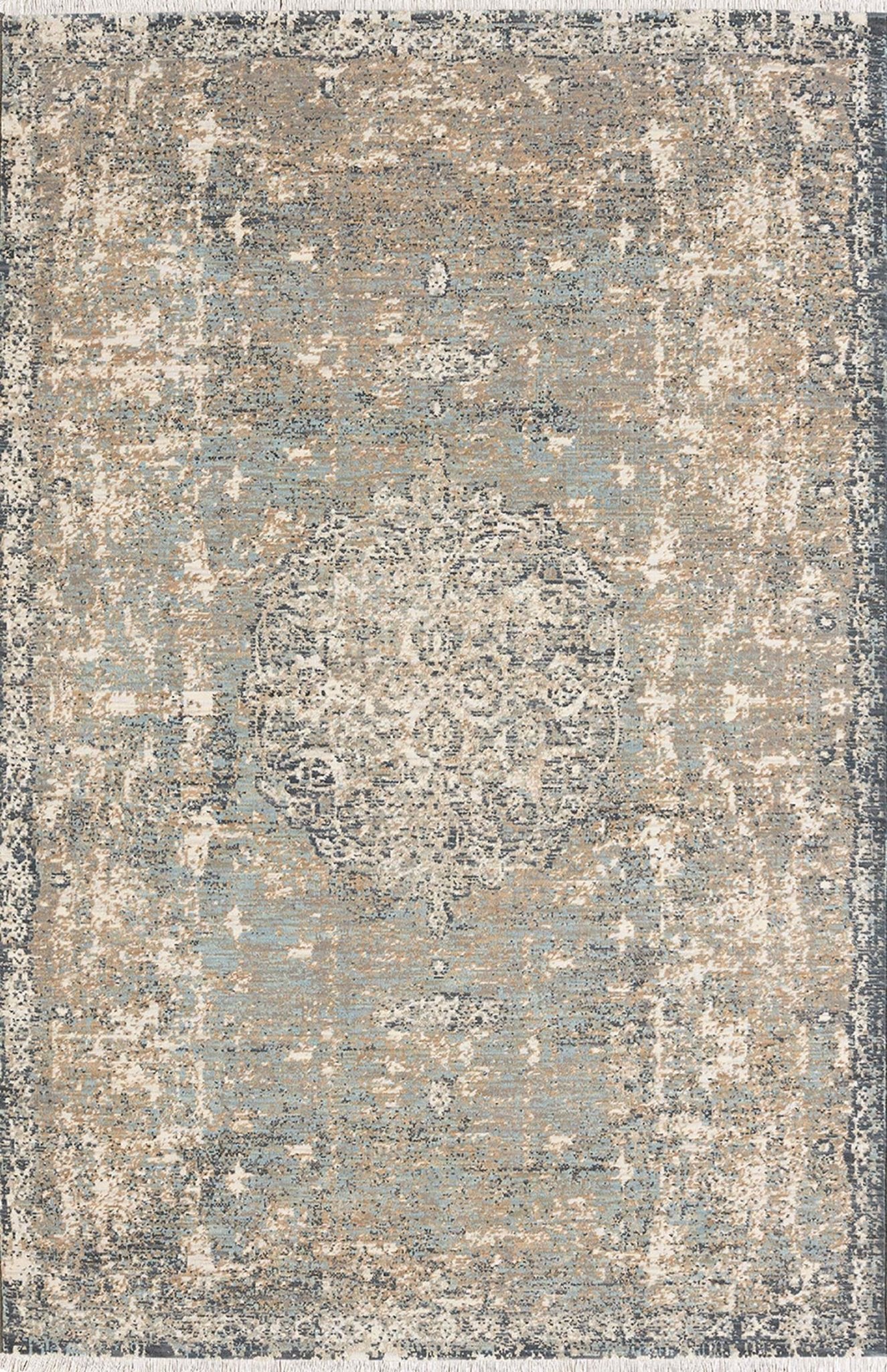 Titanium 39400 16014 Floret Seaglass By Patina Vie Rug - Baconco