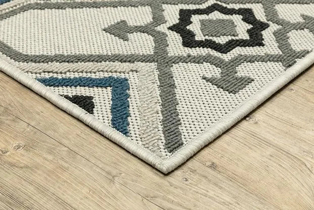 Torrey 004Y1 Beige/Blue Rug - Baconco