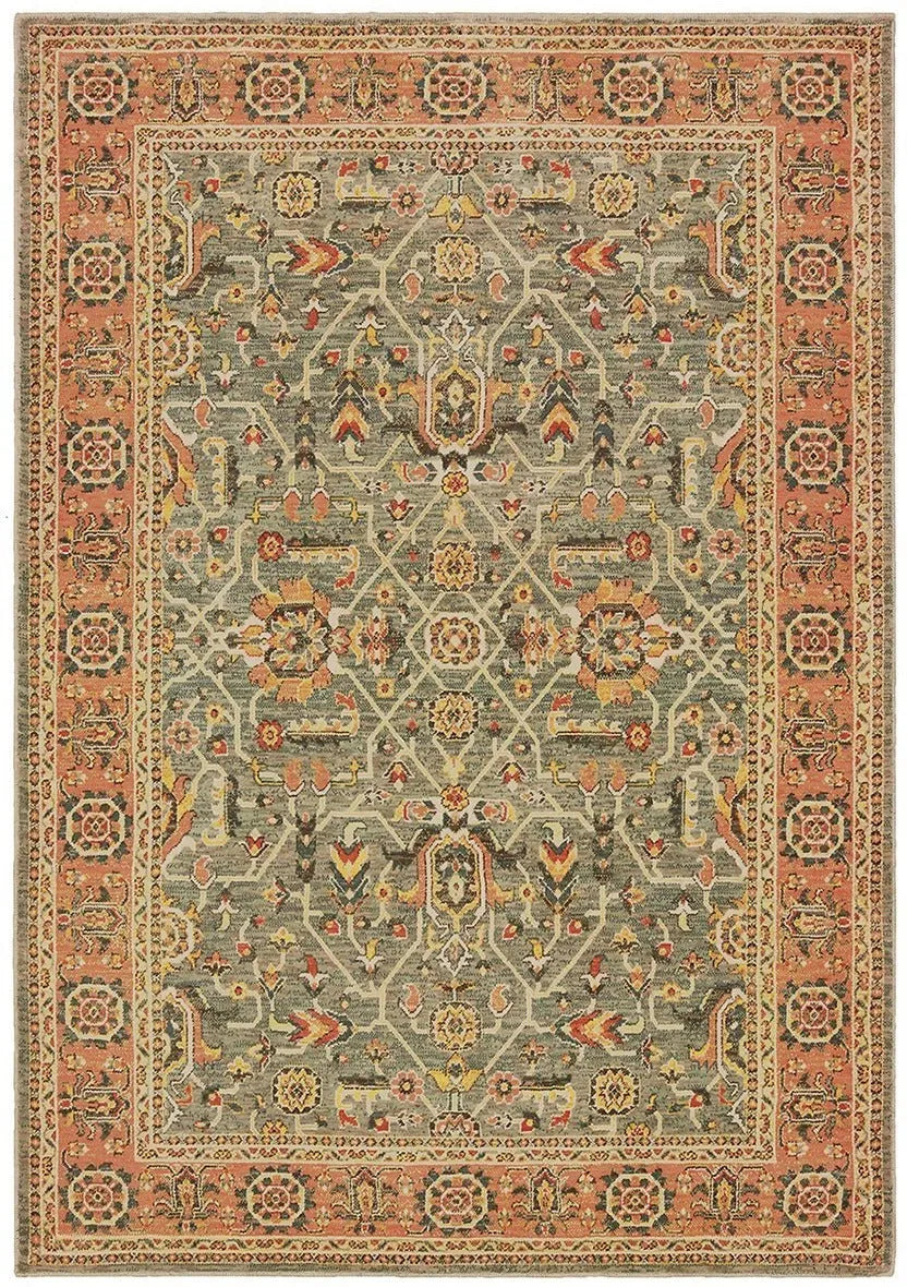 Toscana 9537B Blue Orange Rug - Baconco