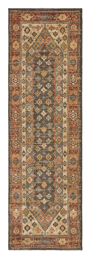 Toscana 9545D Orange Blue Rug - Baconco