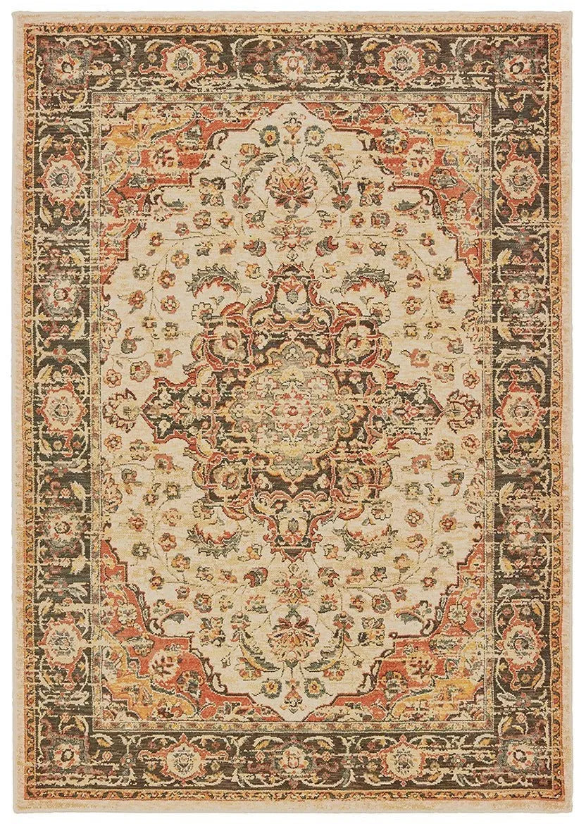 Toscana 9551A Ivory Orange Rug - Baconco