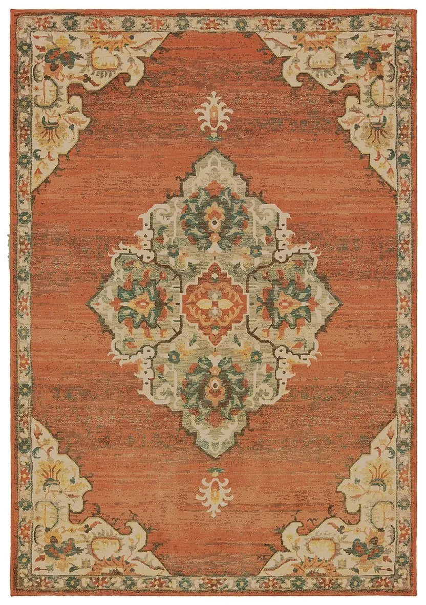 Toscana 9568B Orange Grey Rug - Baconco