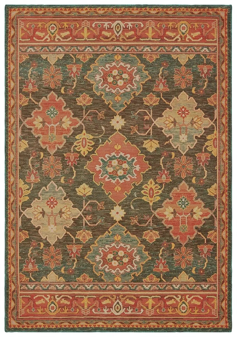 Toscana 9570B Charcoal Orange Rug - Baconco