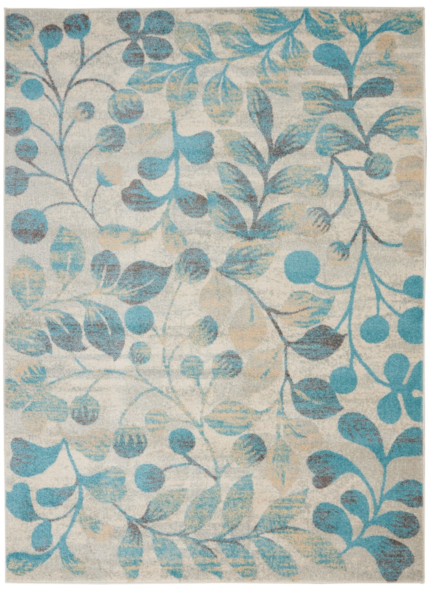 Tranquil TRA03 Ivory/Turquoise Rug - Baconco